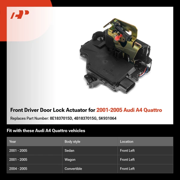 Front Driver Door Lock Actuator for 2001-2005 Audi A4 Quattro