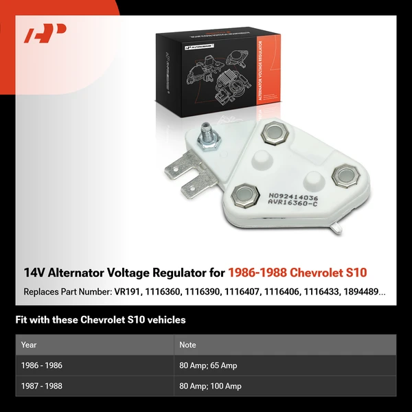 14V Alternator Voltage Regulator for 1986-1988 Chevrolet S10