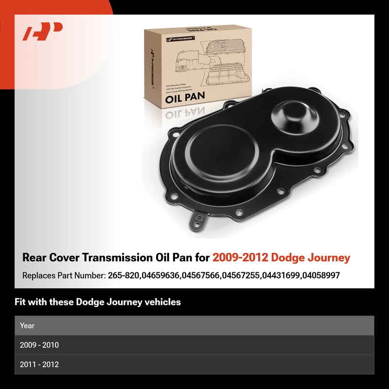 Rear Cover Transmission Oil Pan for 2009-2012 Dodge Journey