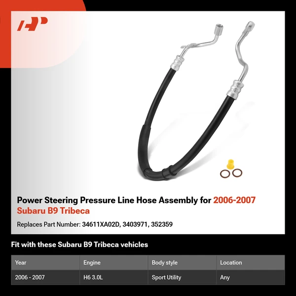 Power Steering Pressure Line Hose Assembly for 2006-2007 Subaru B9 Tribeca