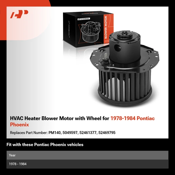 HVAC Heater Blower Motor with Wheel for 1978-1984 Pontiac Phoenix