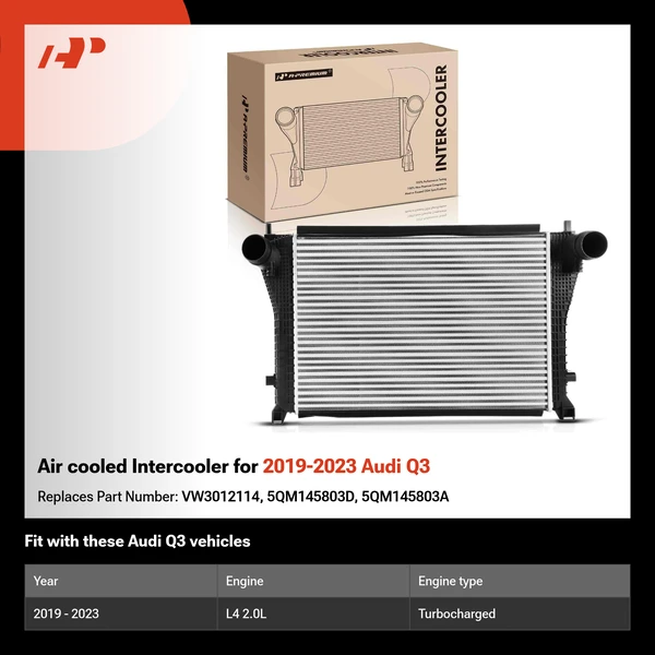 Air cooled Intercooler for 2019-2023 Audi Q3
