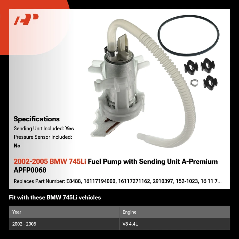 2002-2005 BMW 745Li Fuel Pump with Sending Unit A-Premium APFP0068