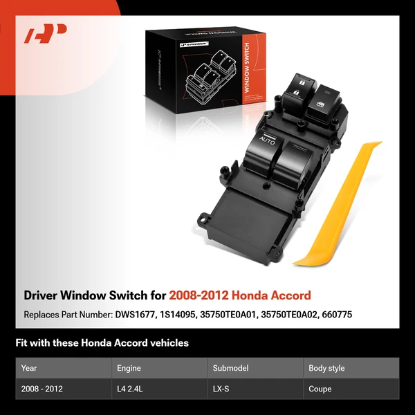Driver Window Switch for 2008-2012 Honda Accord
