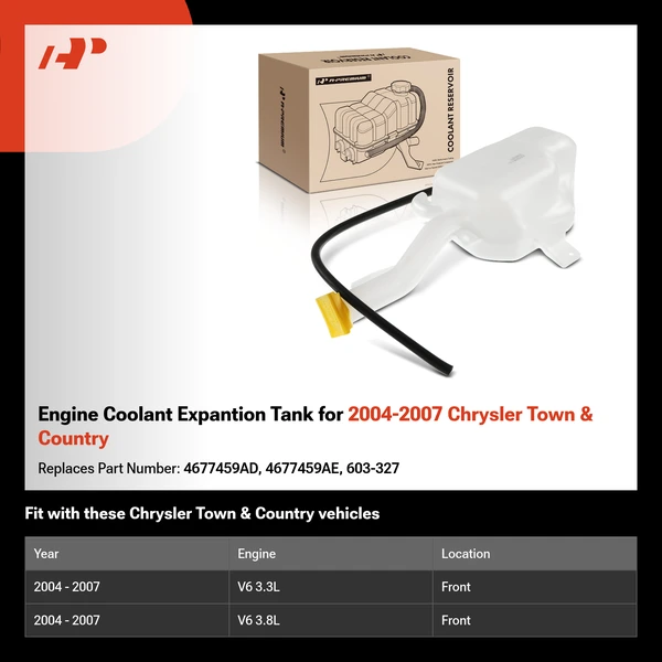 Engine Coolant Expantion Tank for 2004-2007 Chrysler Town & Country