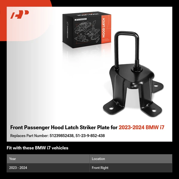 Front Passenger Hood Latch Striker Plate for 2023-2024 BMW i7