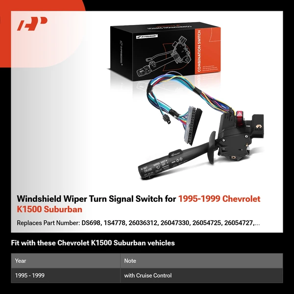 Windshield Wiper Turn Signal Switch for 1995-1999 Chevrolet K1500 Suburban