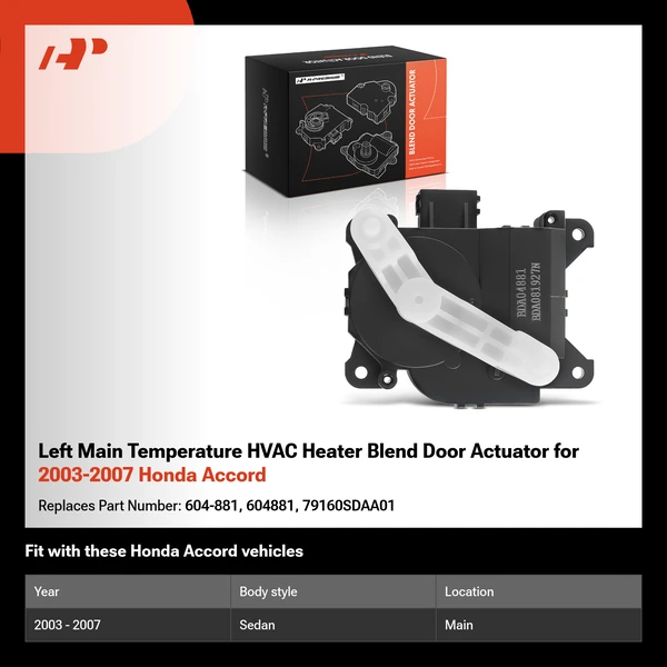 Left Main Temperature HVAC Heater Blend Door Actuator for 2003-2007 Honda Accord