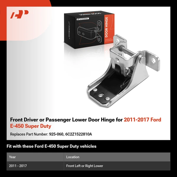 Front Driver or Passenger Lower Door Hinge for 2011-2017 Ford E-450 Super Duty