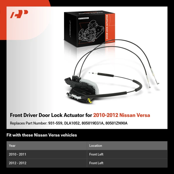 Front Driver Door Lock Actuator for 2010-2012 Nissan Versa