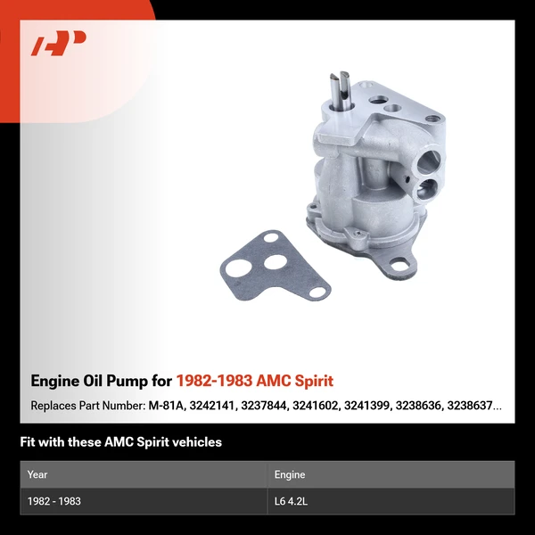 Engine Oil Pump for 1982-1983 AMC Spirit