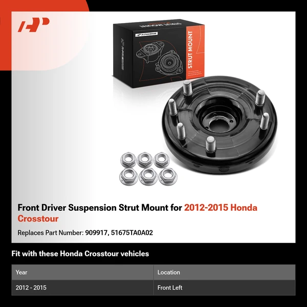 Front Driver Suspension Strut Mount for 2012-2015 Honda Crosstour