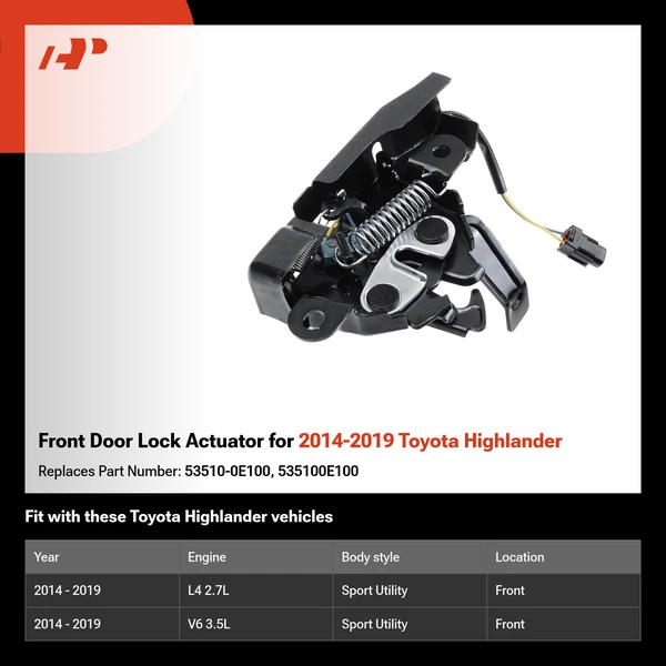 Front Door Lock Actuator for 2014-2019 Toyota Highlander