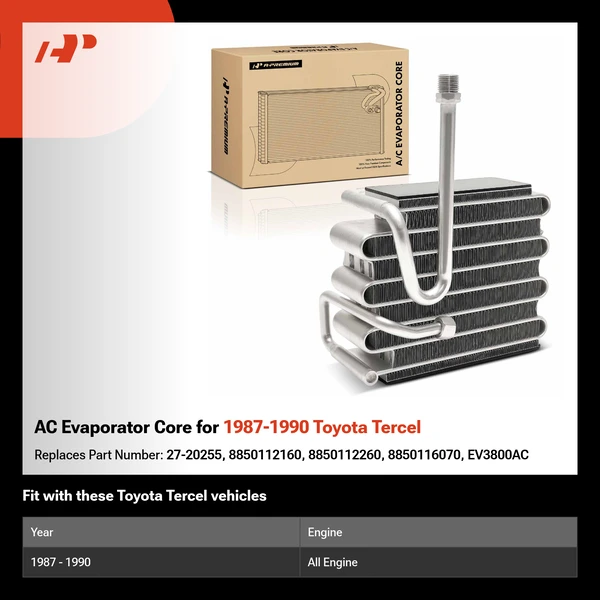AC Evaporator Core for 1987-1990 Toyota Tercel