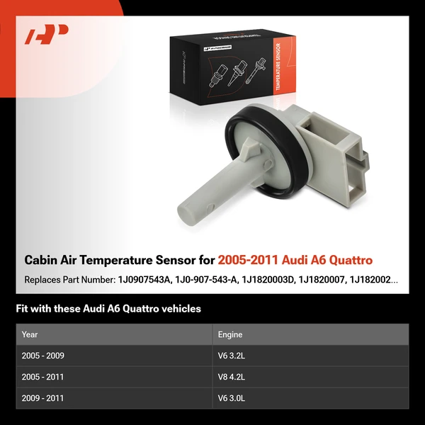 Cabin Air Temperature Sensor for 2005-2011 Audi A6 Quattro