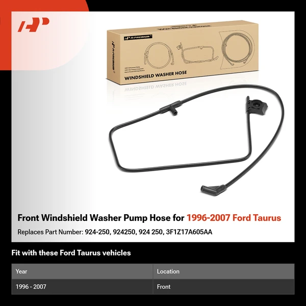 Front Windshield Washer Pump Hose for 1996-2007 Ford Taurus