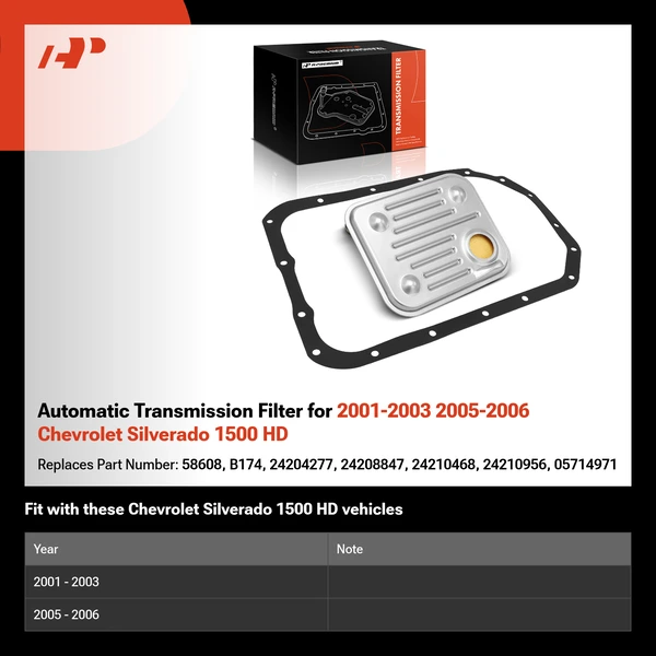 Automatic Transmission Filter for 2001-2003 2005-2006 Chevrolet Silverado 1500 HD