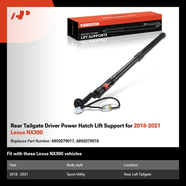 Rear Tailgate Driver Power Hatch Lift Support for 2018-2021 Lexus NX300