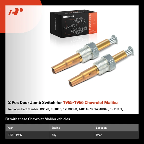 2 Pcs Door Jamb Switch for 1965-1966 Chevrolet Malibu