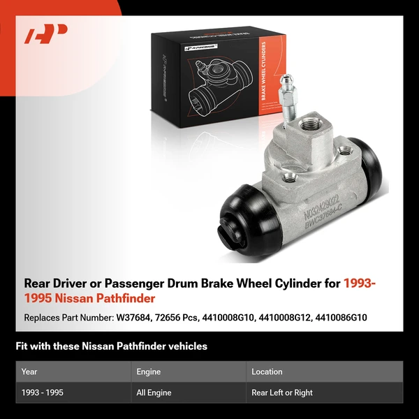 Rear Driver or Passenger Drum Brake Wheel Cylinder for 1993-1995 Nissan Pathfinder