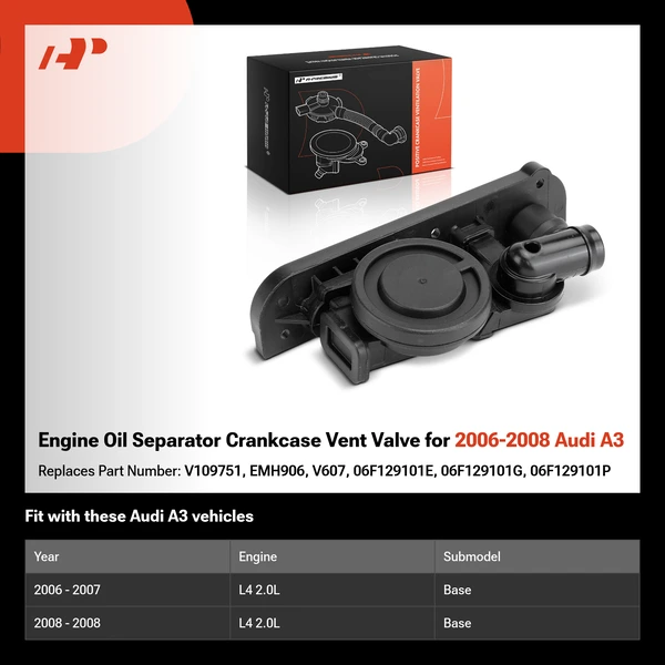 Engine Oil Separator Crankcase Vent Valve for 2006-2008 Audi A3