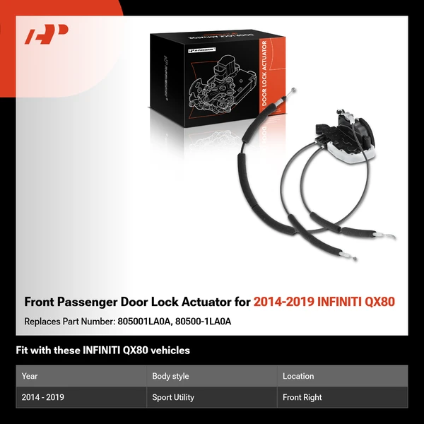 Front Passenger Door Lock Actuator for 2014-2019 INFINITI QX80