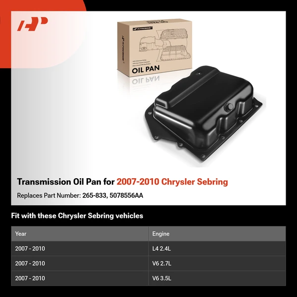 Transmission Oil Pan for 2007-2010 Chrysler Sebring