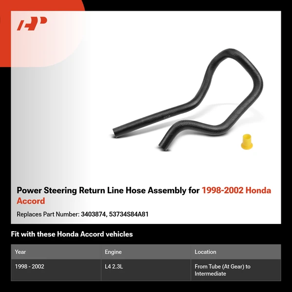 Power Steering Return Line Hose Assembly for 1998-2002 Honda Accord