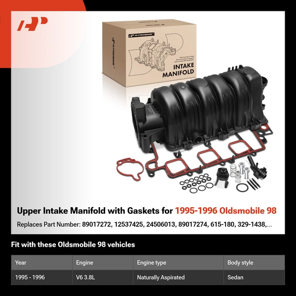 Upper Intake Manifold with Gaskets for 1995-1996 Oldsmobile 98