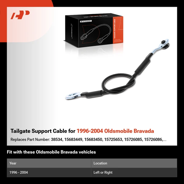 Tailgate Support Cable for 1996-2004 Oldsmobile Bravada