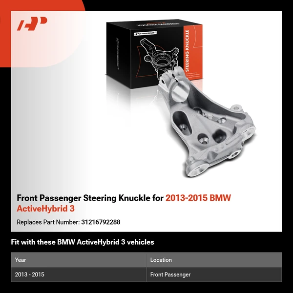 Front Passenger Steering Knuckle for 2013-2015 BMW ActiveHybrid 3