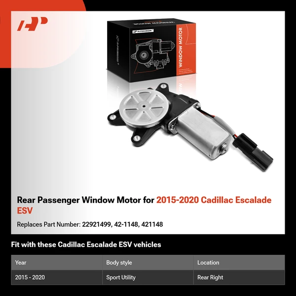 Rear Passenger Window Motor for 2015-2020 Cadillac Escalade ESV