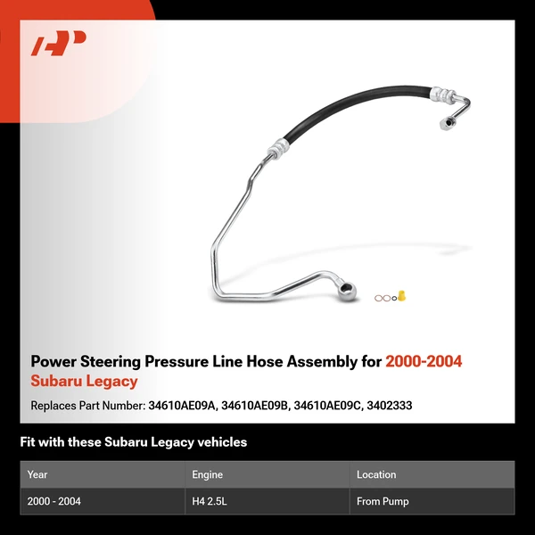 Power Steering Pressure Line Hose Assembly for 2000-2004 Subaru Legacy