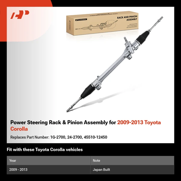 Power Steering Rack & Pinion Assembly for 2009-2013 Toyota Corolla