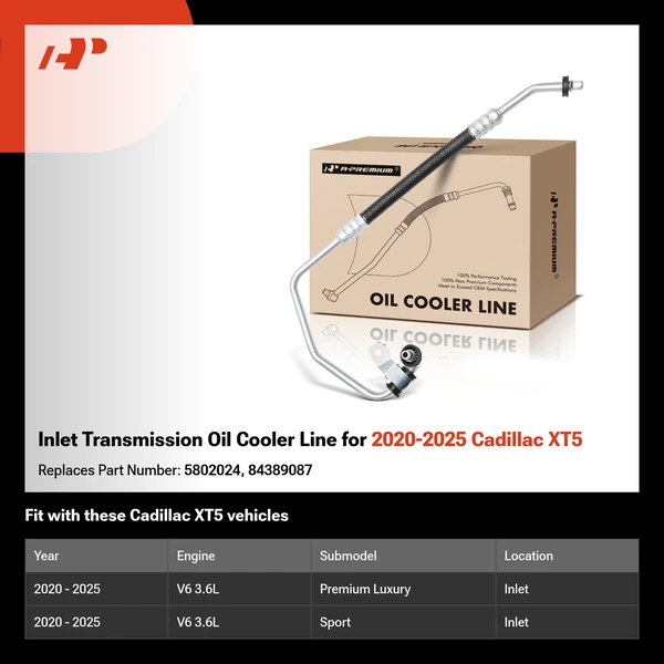 Inlet Transmission Oil Cooler Line for 2020-2025 Cadillac XT5