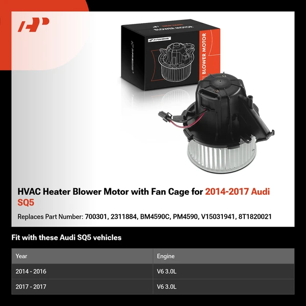 HVAC Heater Blower Motor with Fan Cage for 2014-2017 Audi SQ5