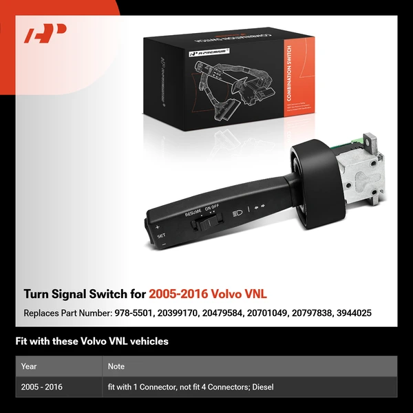 Turn Signal Switch for 2005-2016 Volvo VNL