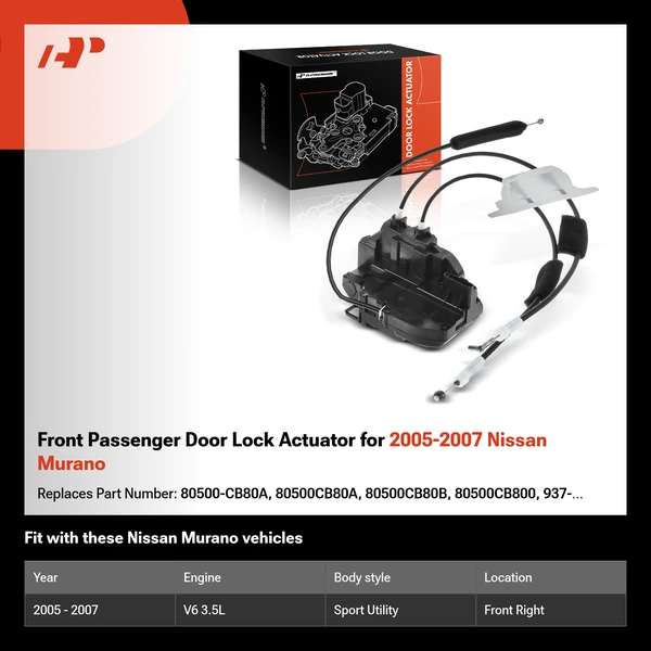 Front Passenger Door Lock Actuator for 2005-2007 Nissan Murano