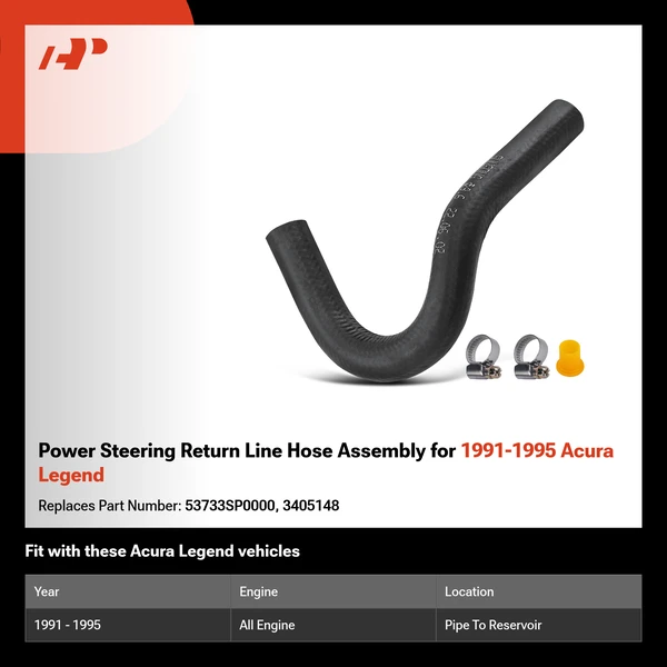 Power Steering Return Line Hose Assembly for 1991-1995 Acura Legend