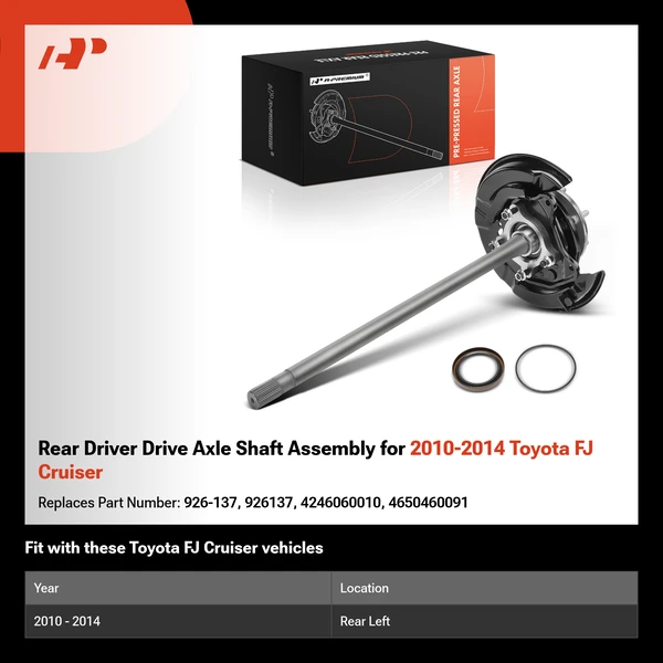 Rear Driver Drive Axle Shaft Assembly for 2010-2014 Toyota FJ Cruiser
