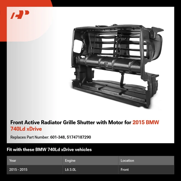 Front Active Radiator Grille Shutter with Motor for 2015 BMW 740Ld xDrive