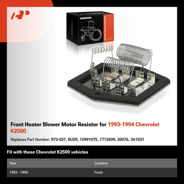 Front Heater Blower Motor Resistor for 1993-1994 Chevrolet K2500