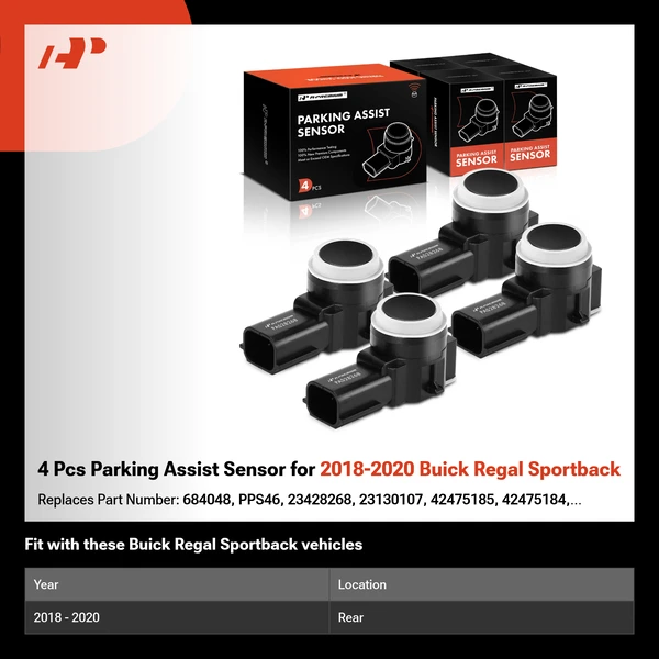 4 Pcs Parking Assist Sensor for 2018-2020 Buick Regal Sportback