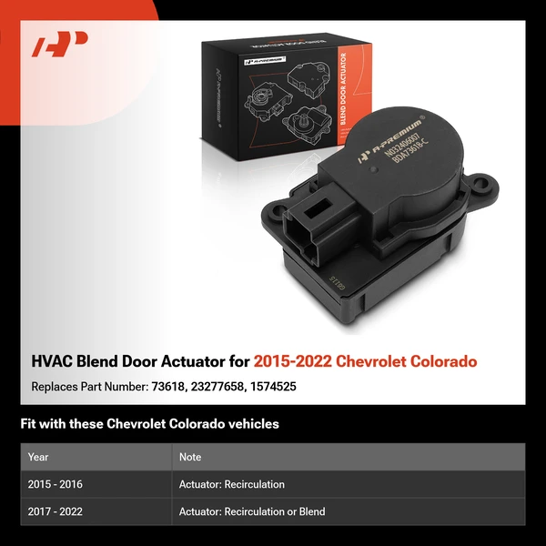 HVAC Blend Door Actuator for 2015-2022 Chevrolet Colorado