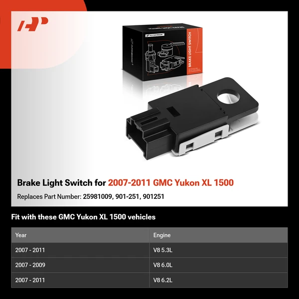 Brake Light Switch for 2007-2011 GMC Yukon XL 1500