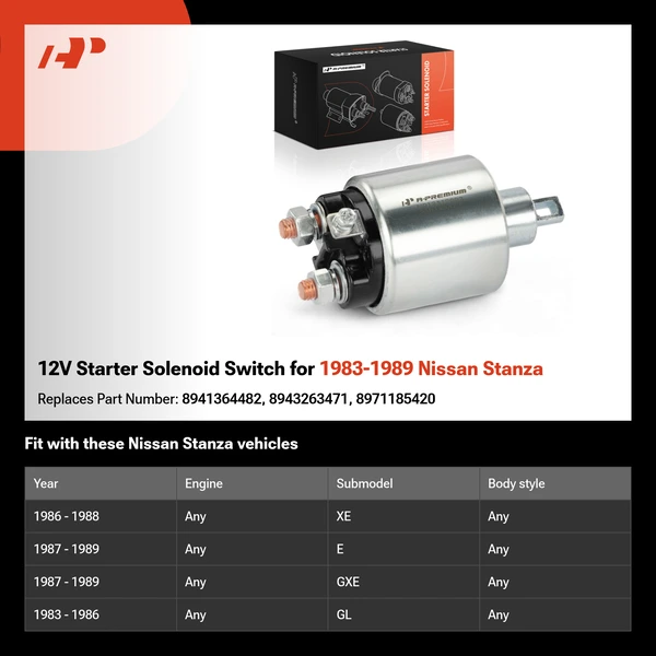 12V Starter Solenoid Switch for 1983-1989 Nissan Stanza