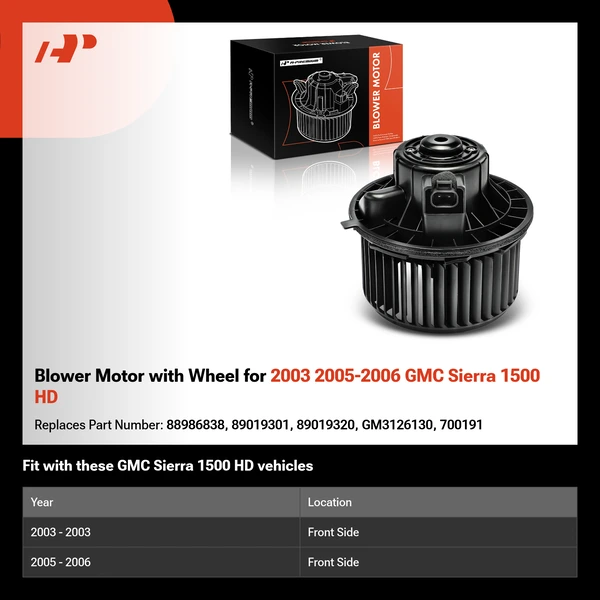 Blower Motor with Wheel for 2003 2005-2006 GMC Sierra 1500 HD