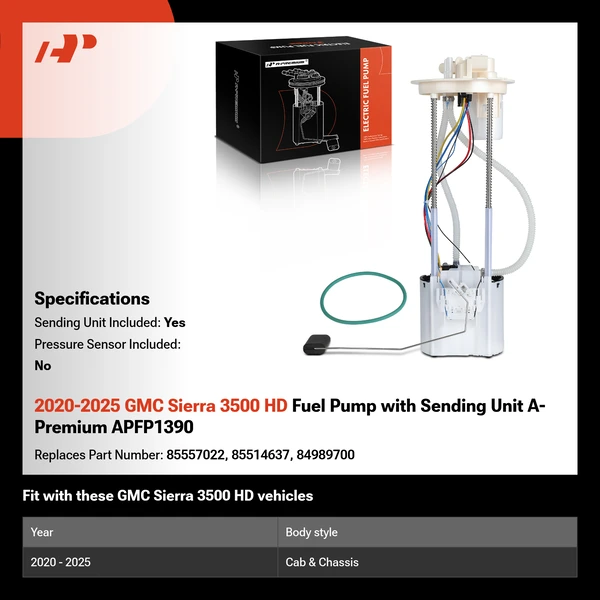 2020-2025 GMC Sierra 3500 HD Fuel Pump with Sending Unit A-Premium APFP1390