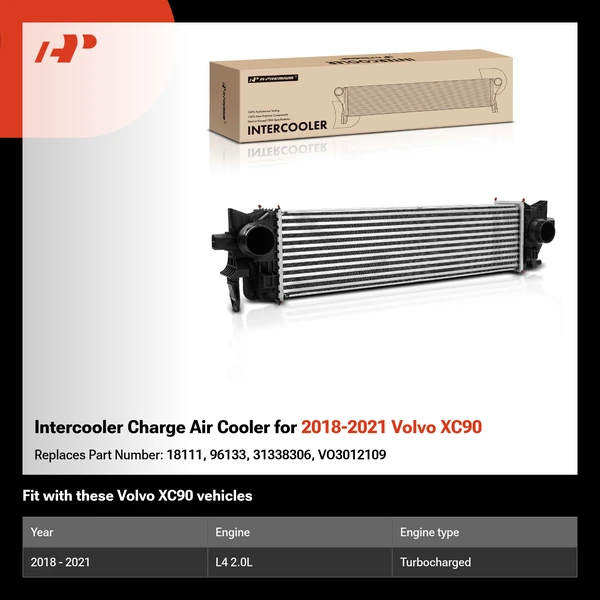 Intercooler Charge Air Cooler for 2018-2021 Volvo XC90