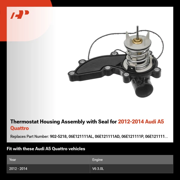 Thermostat Housing Assembly with Seal for 2012-2014 Audi A5 Quattro